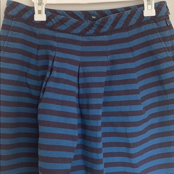 GAP Turquoise and Navy Stripe Mini Skirt-8 - Picture 2 of 6